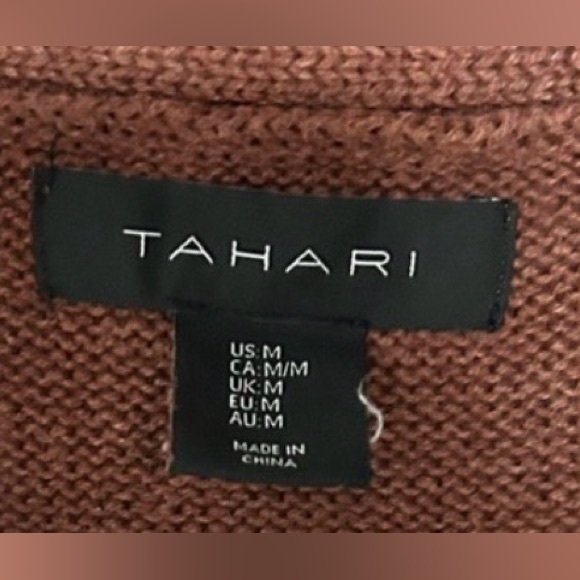 Tahari Burnt Orange Cable Knit Cardigan - Picture 4 of 4